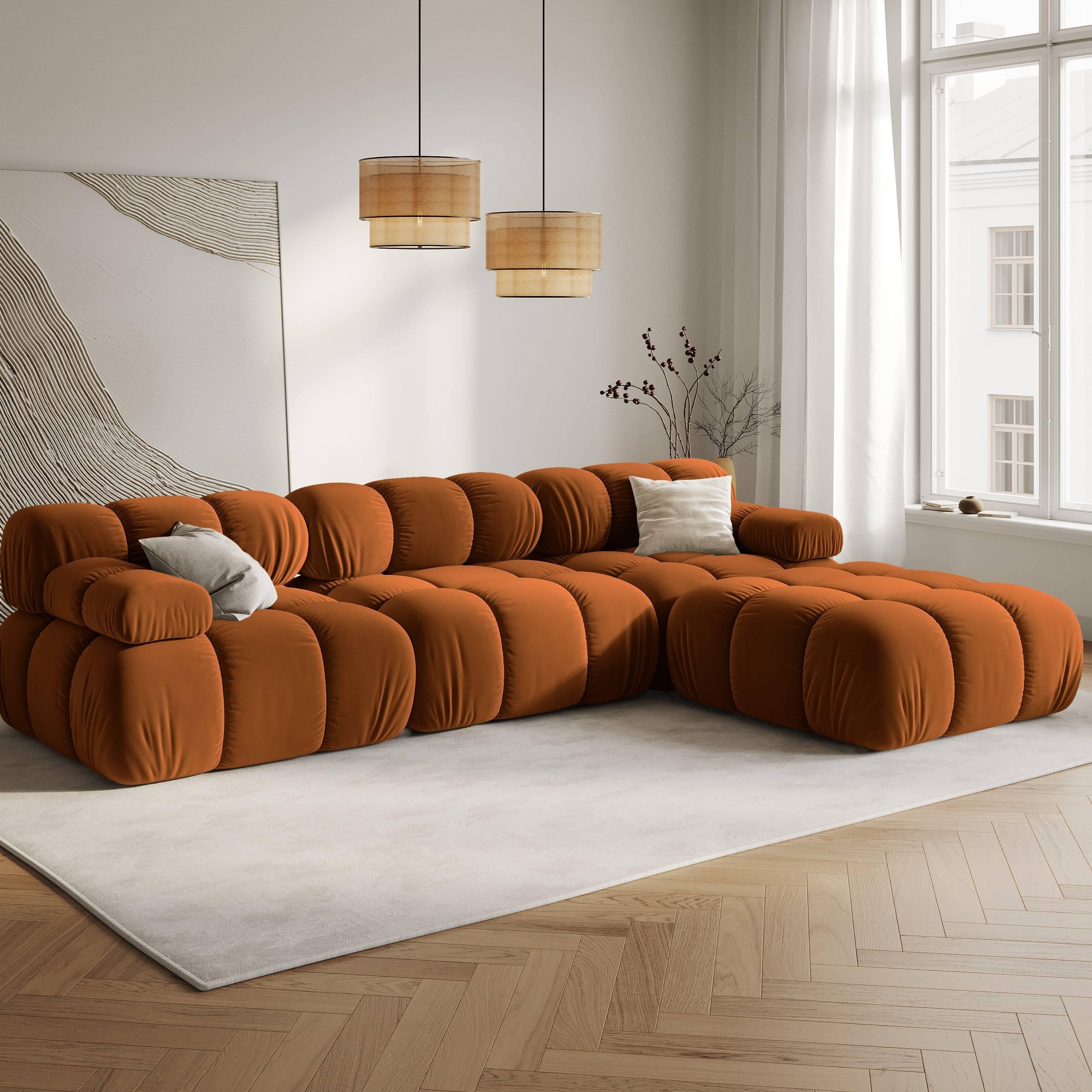 Milo Casa Tropea Modulaire Modulaire 3-zitsbank met Hocker - Terracott