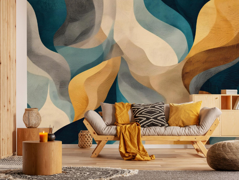 Fototapeta Art Deco Beżowy Na Flizelinie Do Sypialni Salonu 250x175