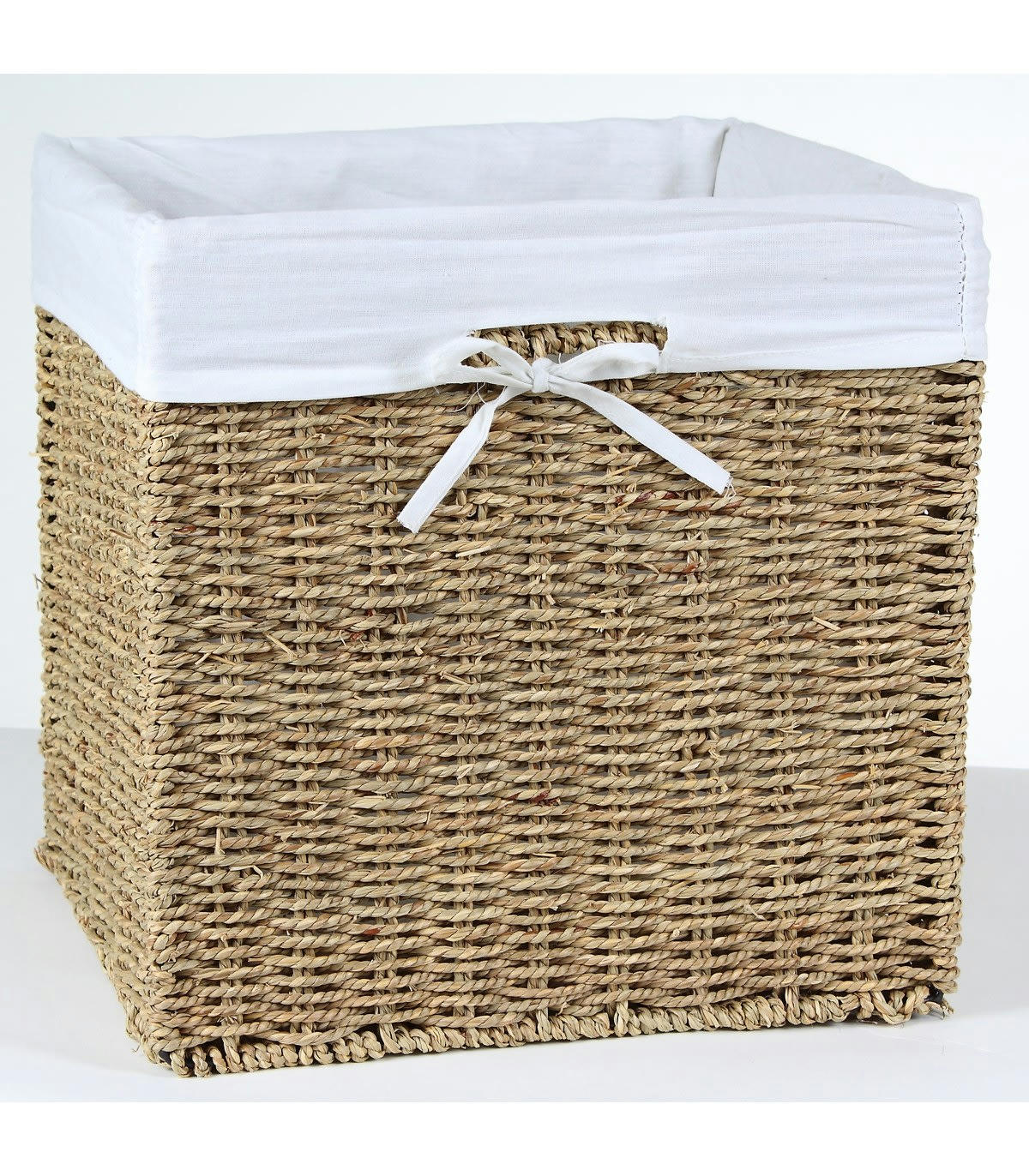 - Cube de rangement pliable en jonc de mer 32 x 32 x 32 cm - Marron