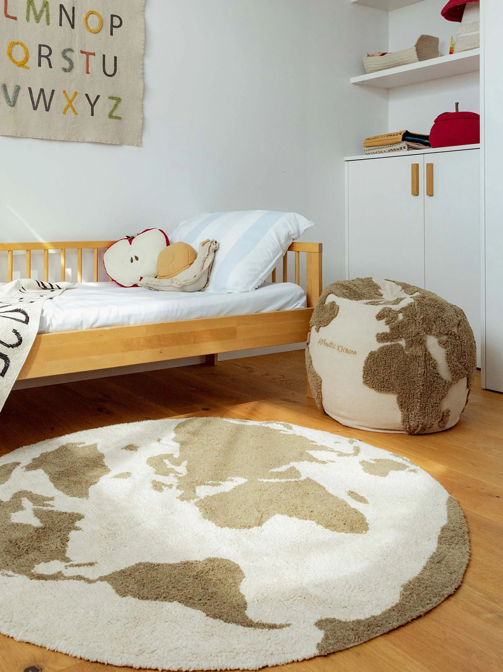 Runder Kinderteppich Back To School, waschbar