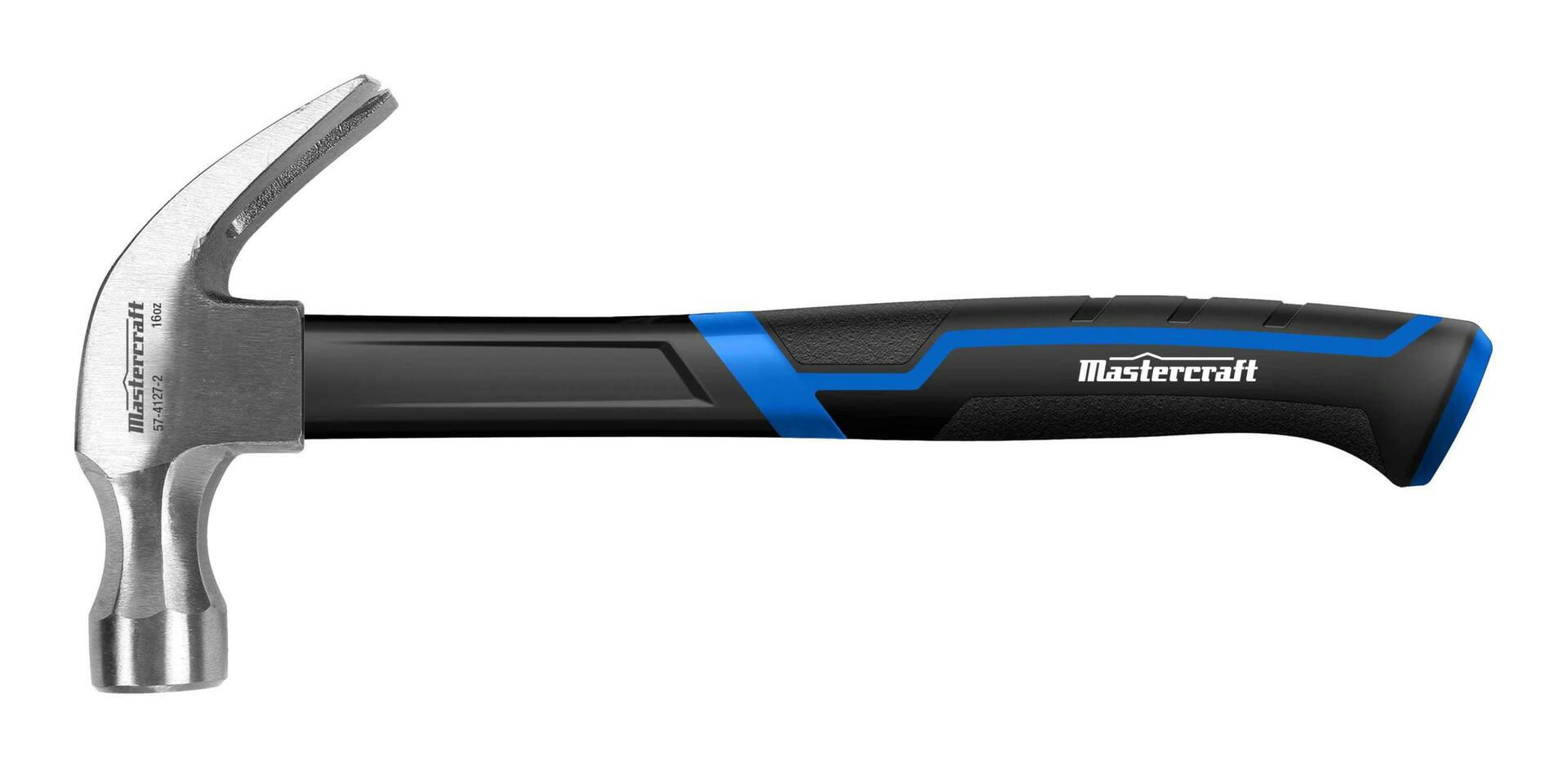 Mastercraft Claw Hammer, Forged Steel with Fibreglass Handle, 16-oz