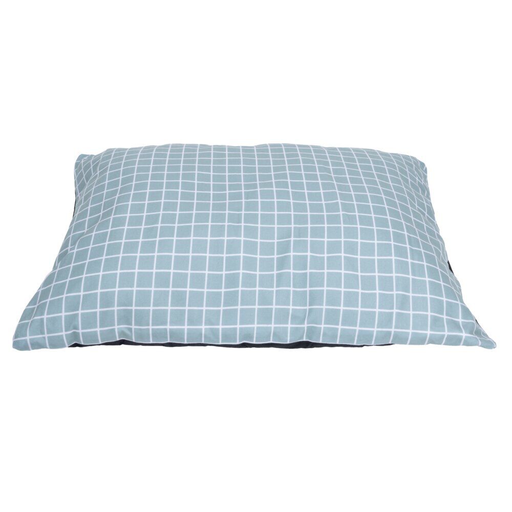 Matelas pour chien quadrillage bleu et blanc Taille M 75x55xép8cm