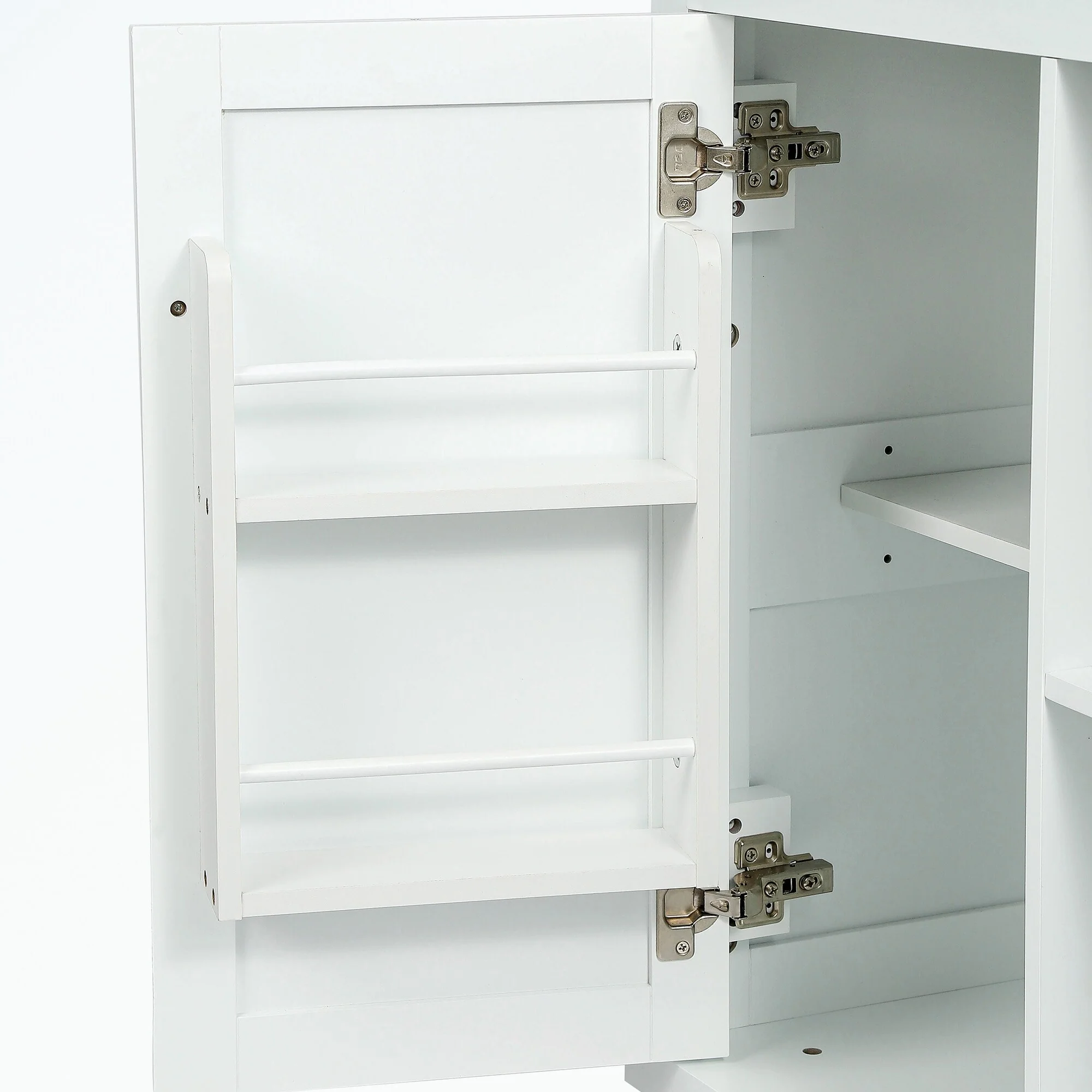 Kitchen Cart with 5 Wheels with Storage Cabinet and 3 Drawers