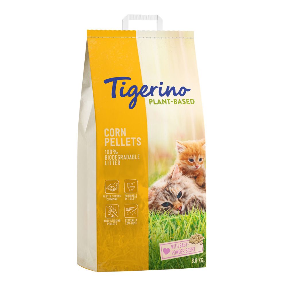 Tigerino Plant-Based Litter Corn Pellets - Baby Powder Scent