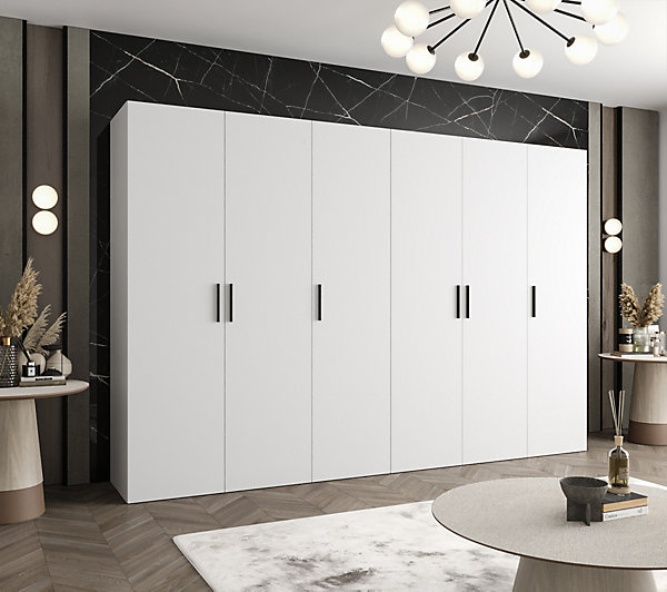 Armoire Bari 1 a portes battantes H. 202 x L.300 x P. 52, 6 portes