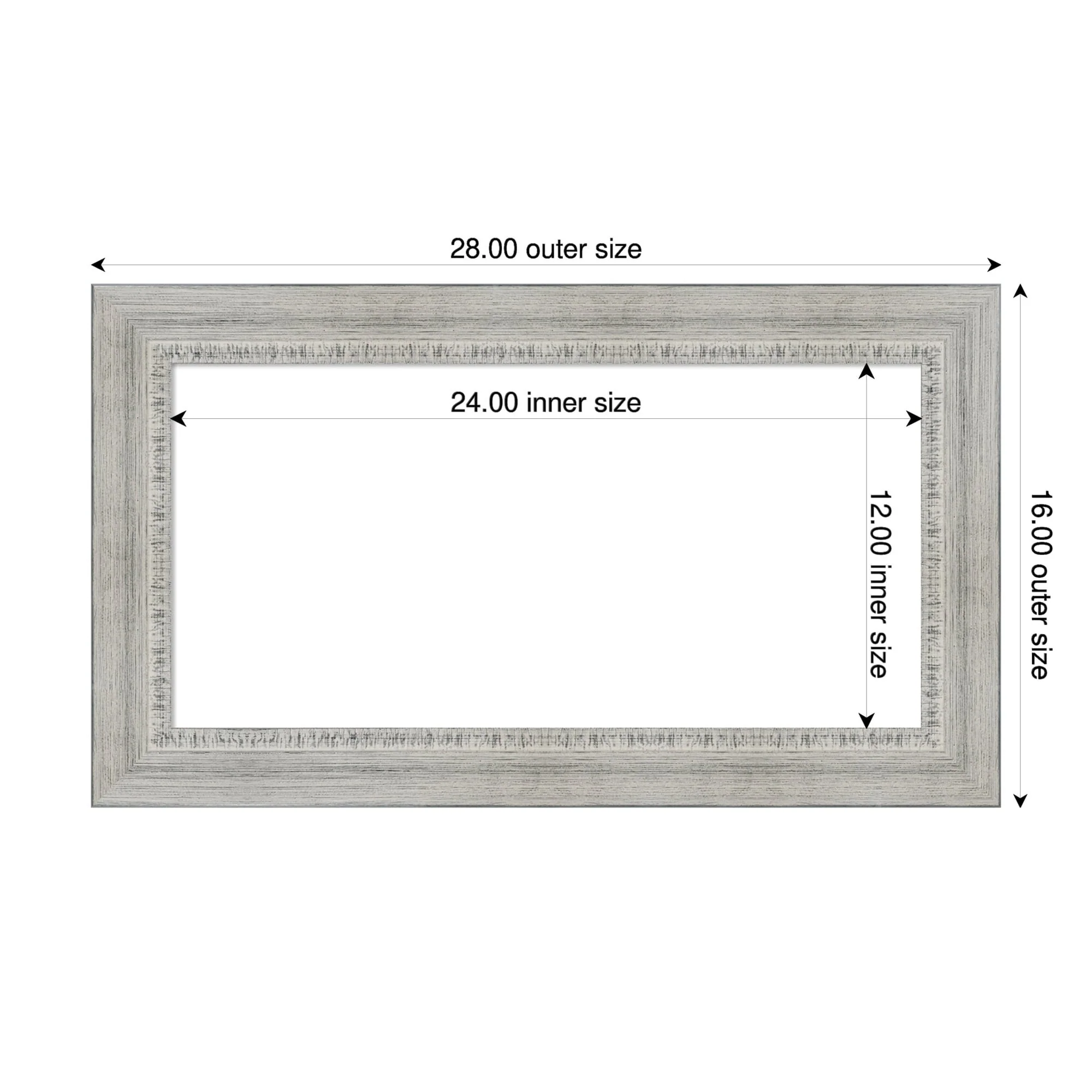 Amanti Art Rustic White Wash Framed Dry Erase Magnetic Board