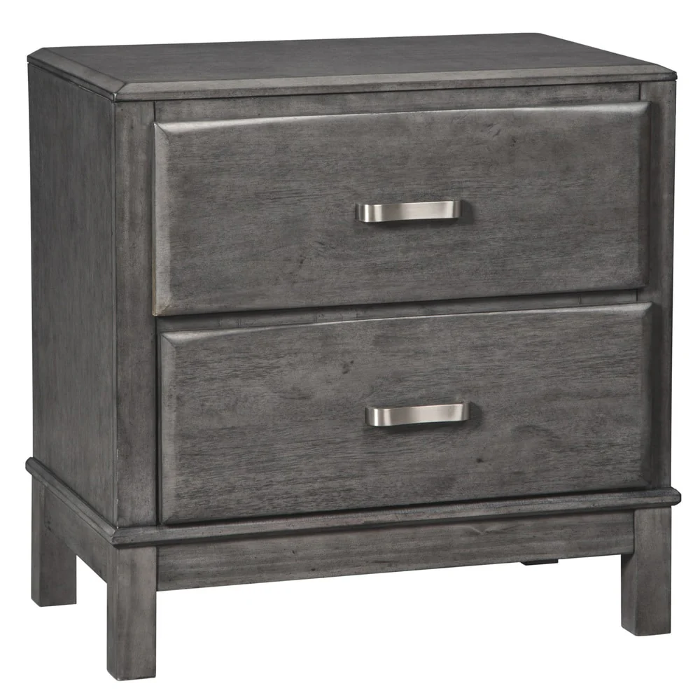 Caitbrook Two Drawer Night Stand - Contemporary Style - Gray