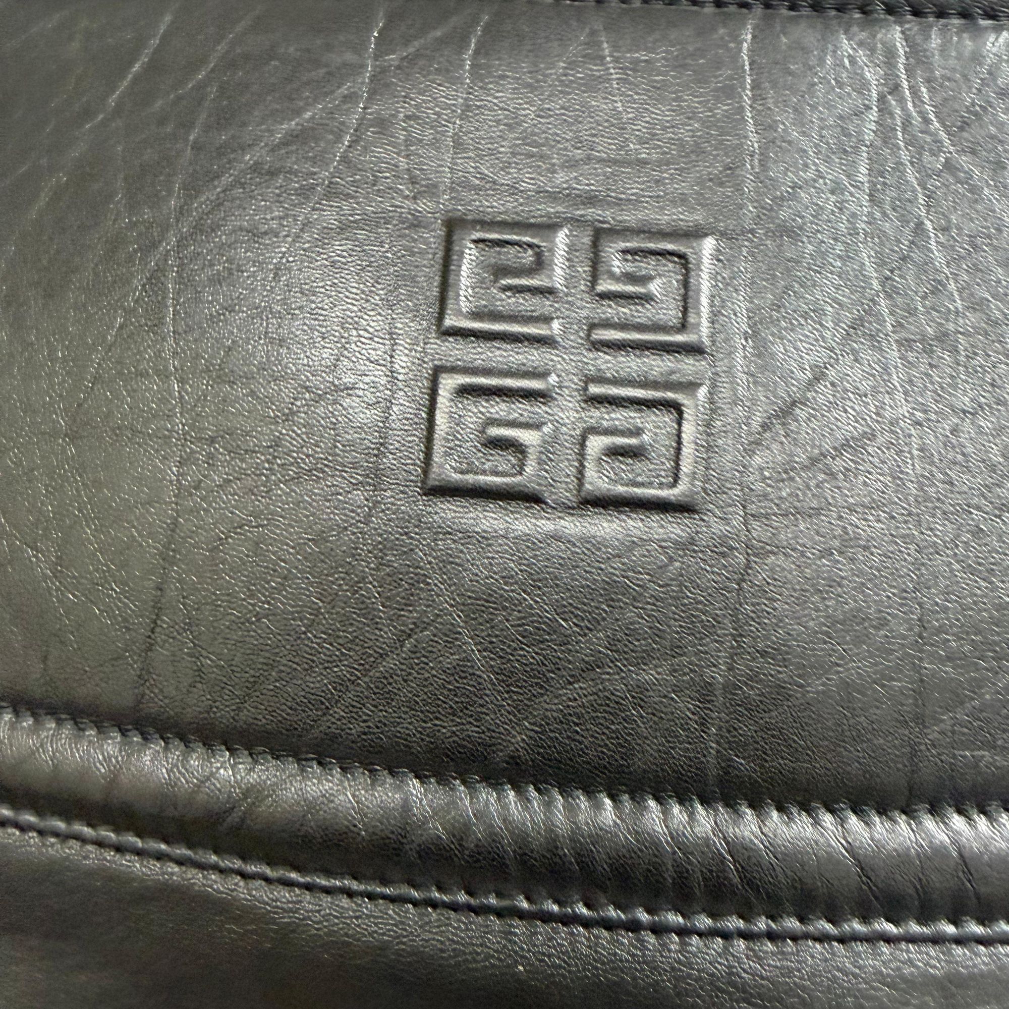 Givenchy Preloved Cutout Embossed Skirt in Black Leather