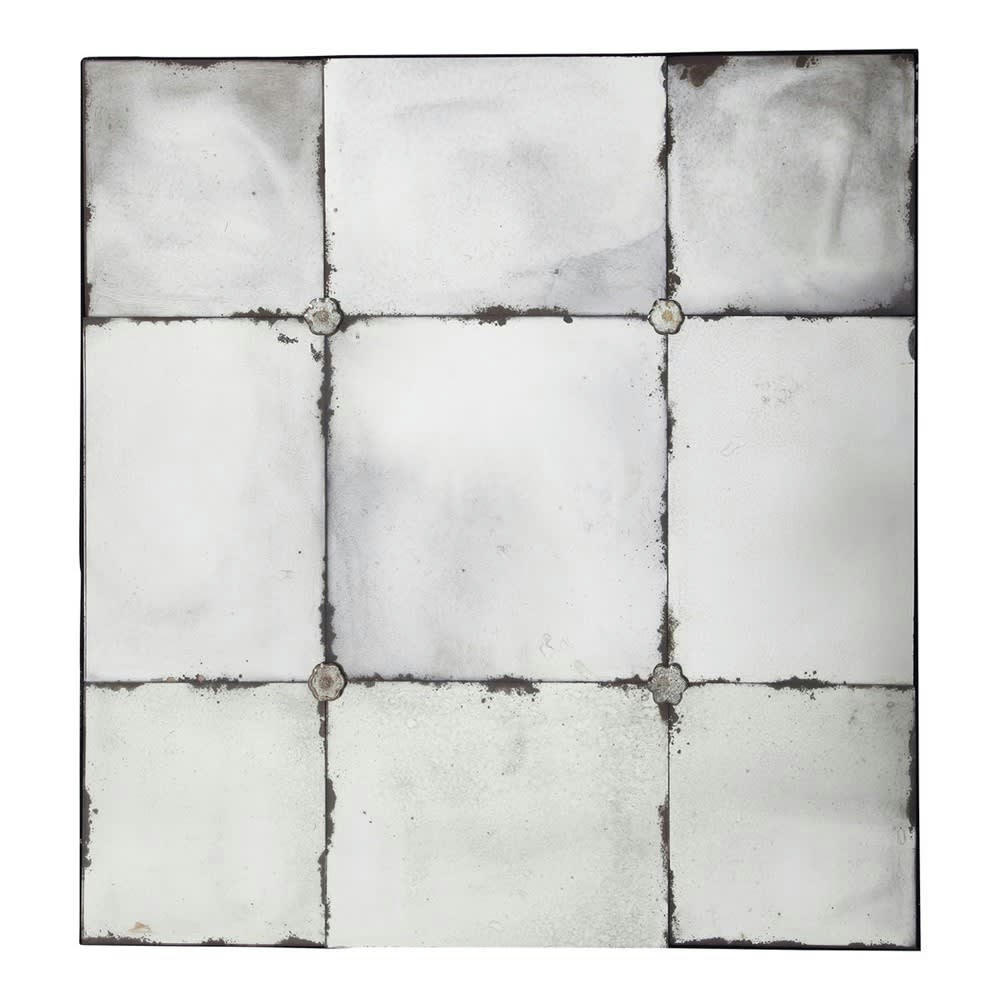 Angelina - Miroir fenêtre carré effet vieilli 100x100