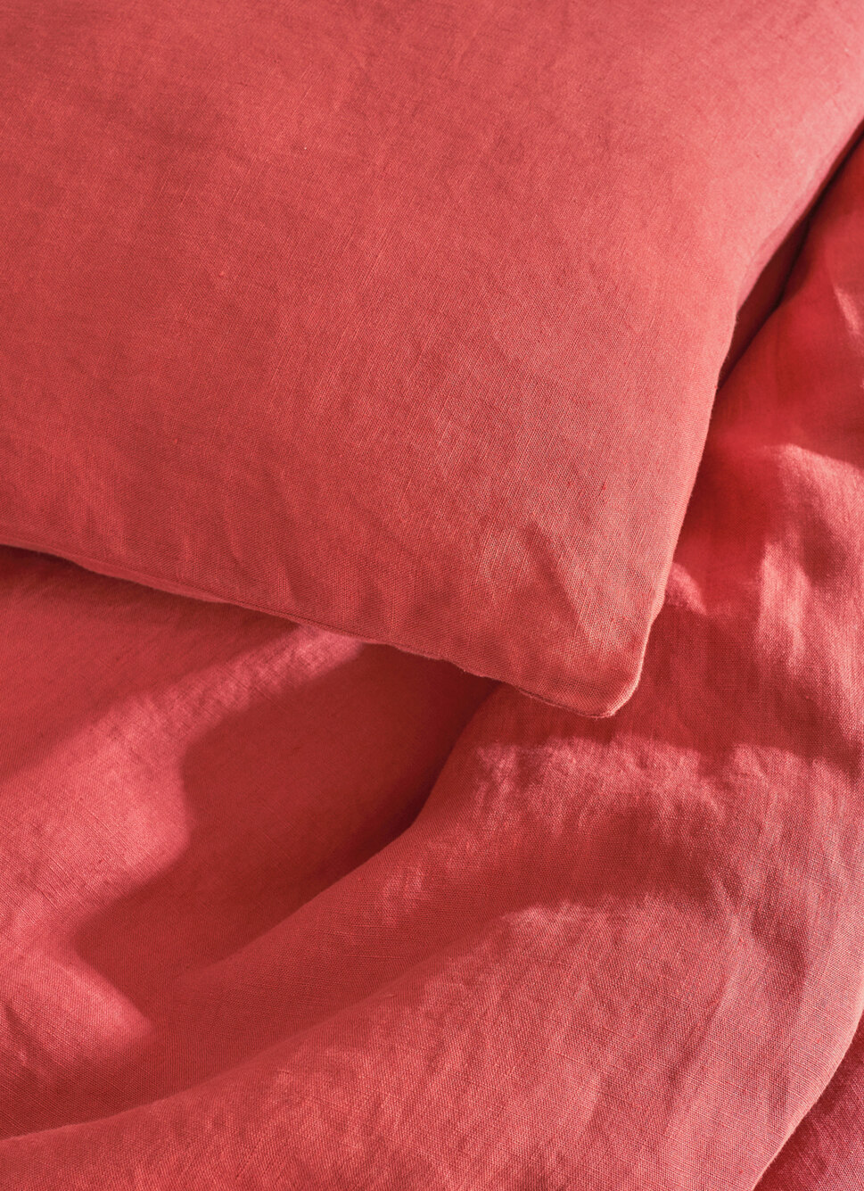 HOUSSE DE COUETTE EN LIN LAVÉ ROSE