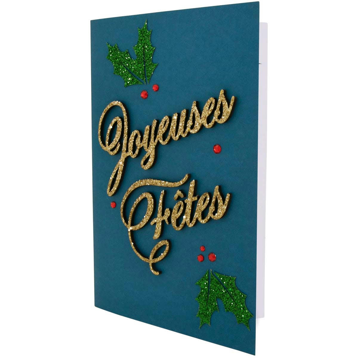 - Noël carte joyeuses fêtes paillettes or