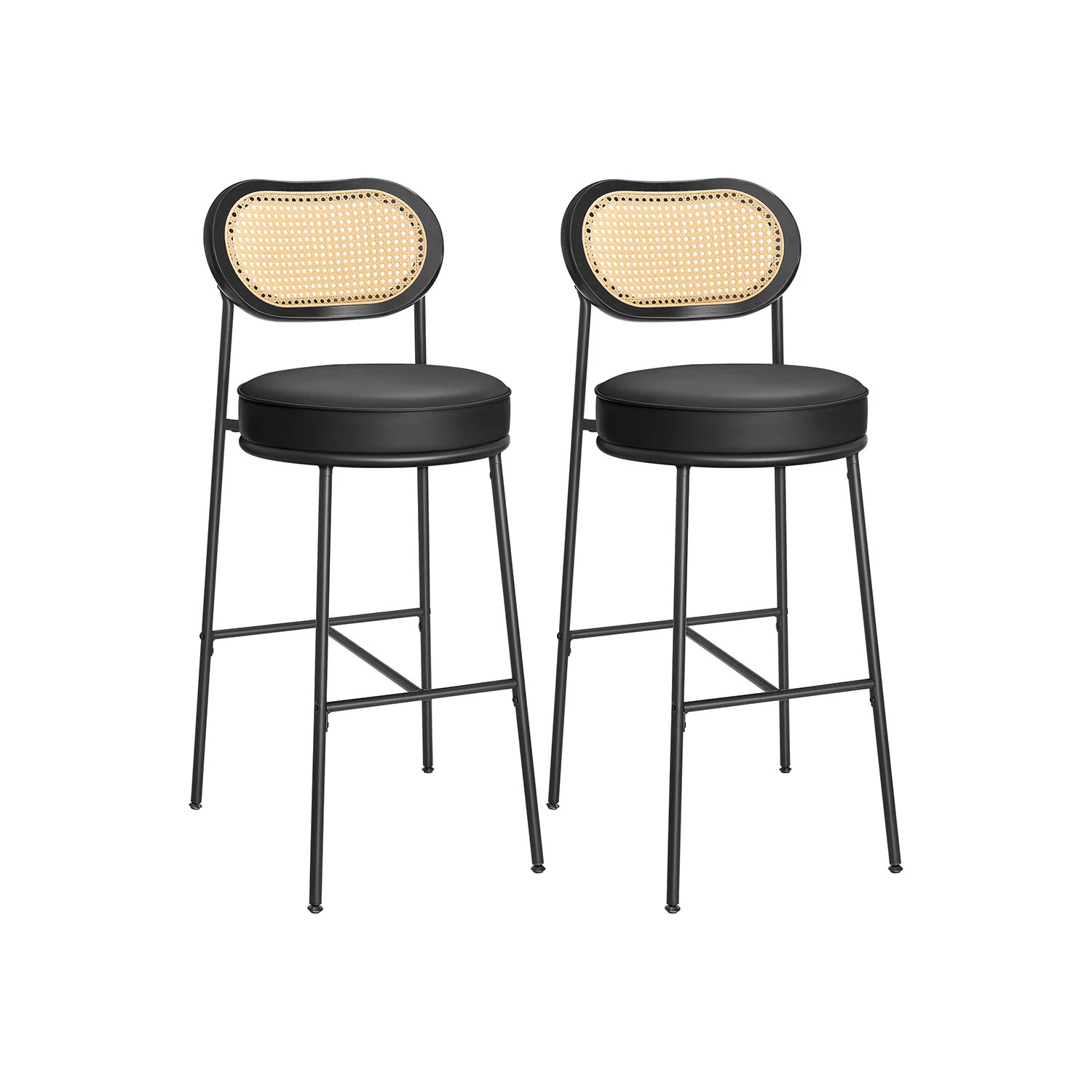 Tabourets de bar avec dossier incurvé - Lot 2