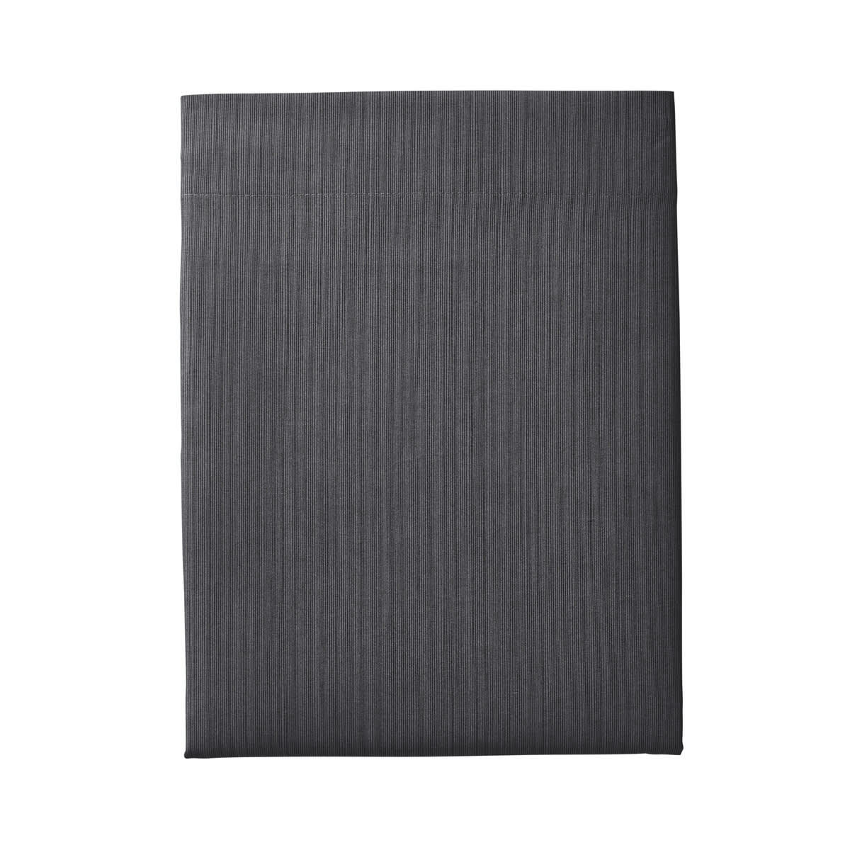 ÉCORCE - Drap plat fines rayures en bambou gris 240 x 300