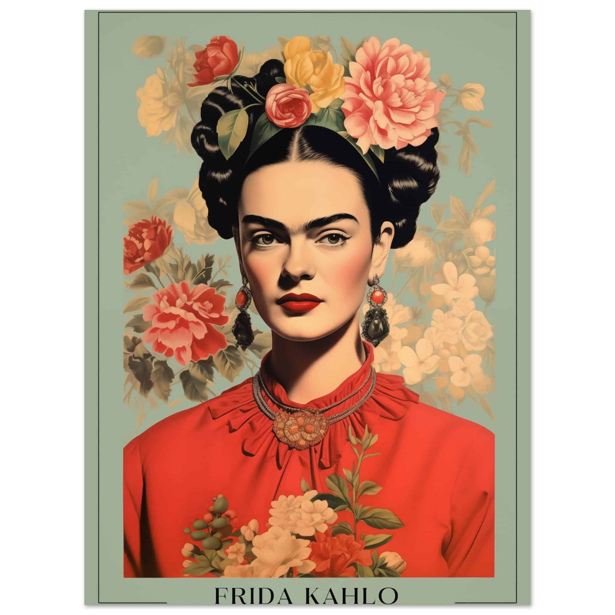 Artfulprints Poster Frida Kahlo - Botanical portrait  - 30x40 cm - Meerkleurig