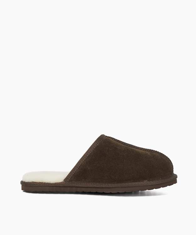 Finny Brown - Suede Cuff Slippers