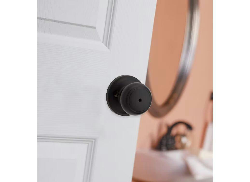 Weiser Troy Privacy Door Knob Lock Set, Iron/Black