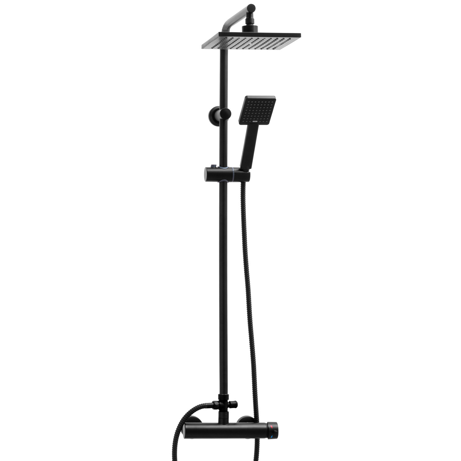 Zestaw prysznicowy TIKI - Yoka Home naścienny czarny deszczownica 20 cm