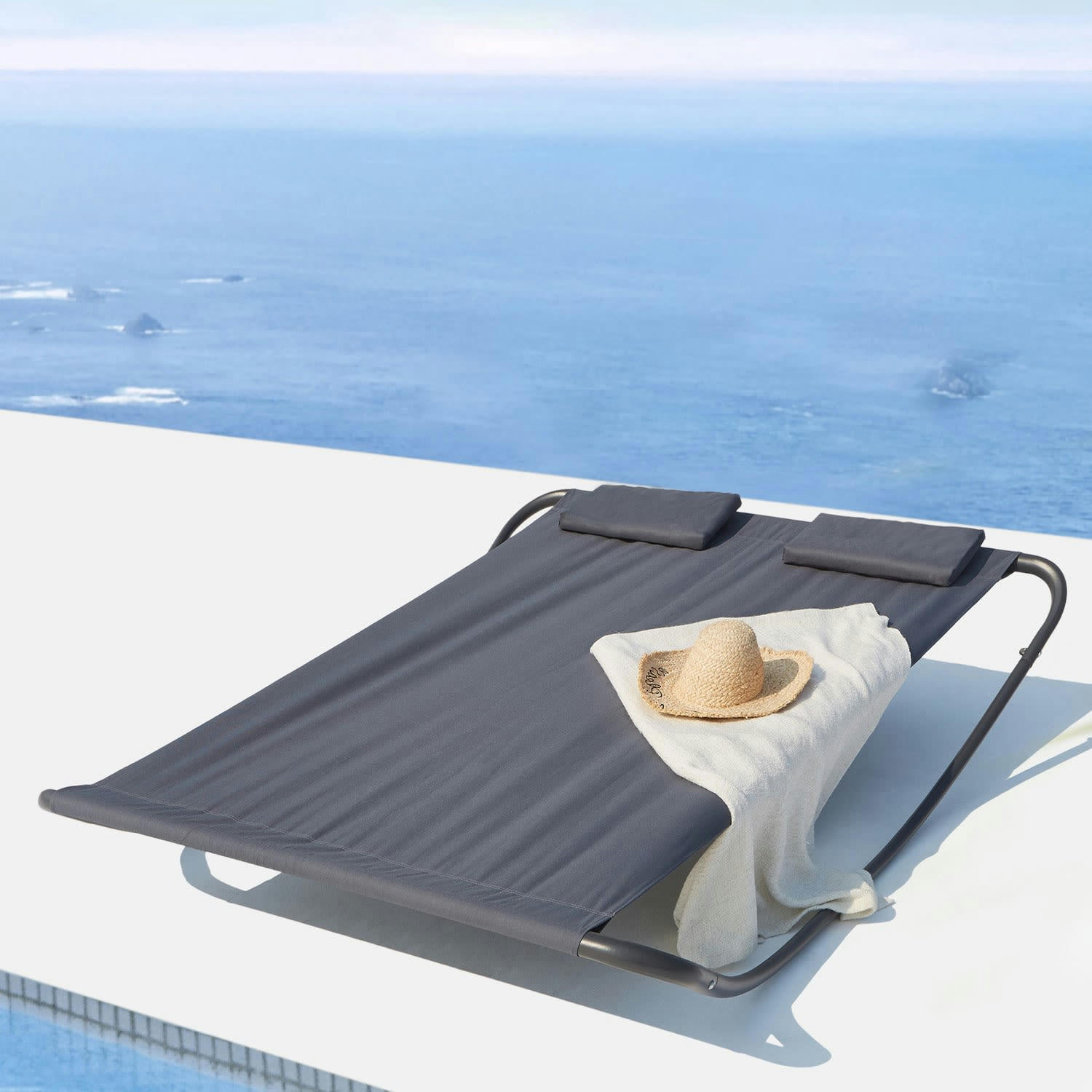 COACHELLA - Transat à bascule 2 personnes gris