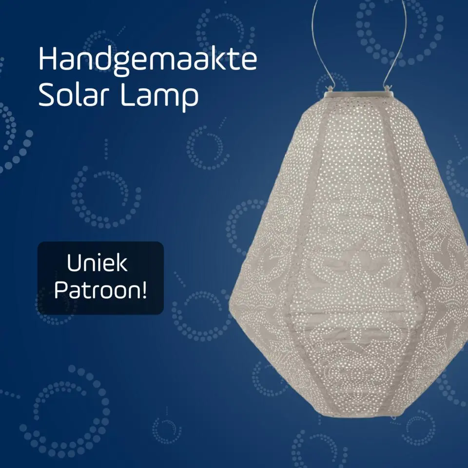 LUMIZ Solar Lampion Marrakesh Can - 30 cm - Licht Taupe