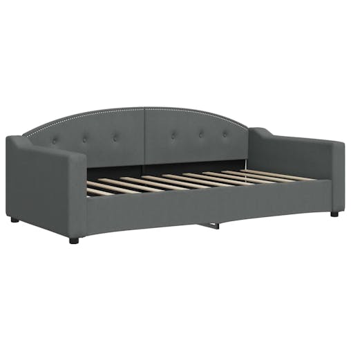 NNEVL Daybed with Trundle and Drawers Dark Grey 90x190 cm Fabric