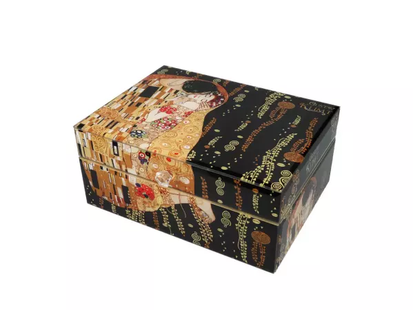 Szkatułka szlana na biżuterię 20 cm Carmani - G. Klimt, Pocałunek 33.195-9012