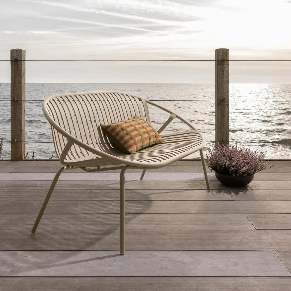 WOOOD Bruce Bank 2-Zits - Polypropeen/Metaal - Zand - 74x131x74