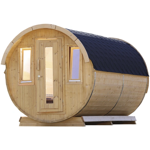 Gartenhaus »Campingfass 330«, Holz, BxHxT: 235 x 235 x 330 cm (Außenmaße inkl. Dachüberstand)