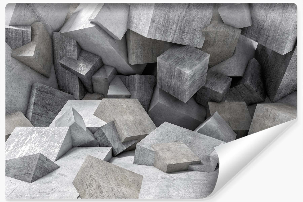Fototapeta do Salonu BETONOWE Kostki 3D 90x60cm