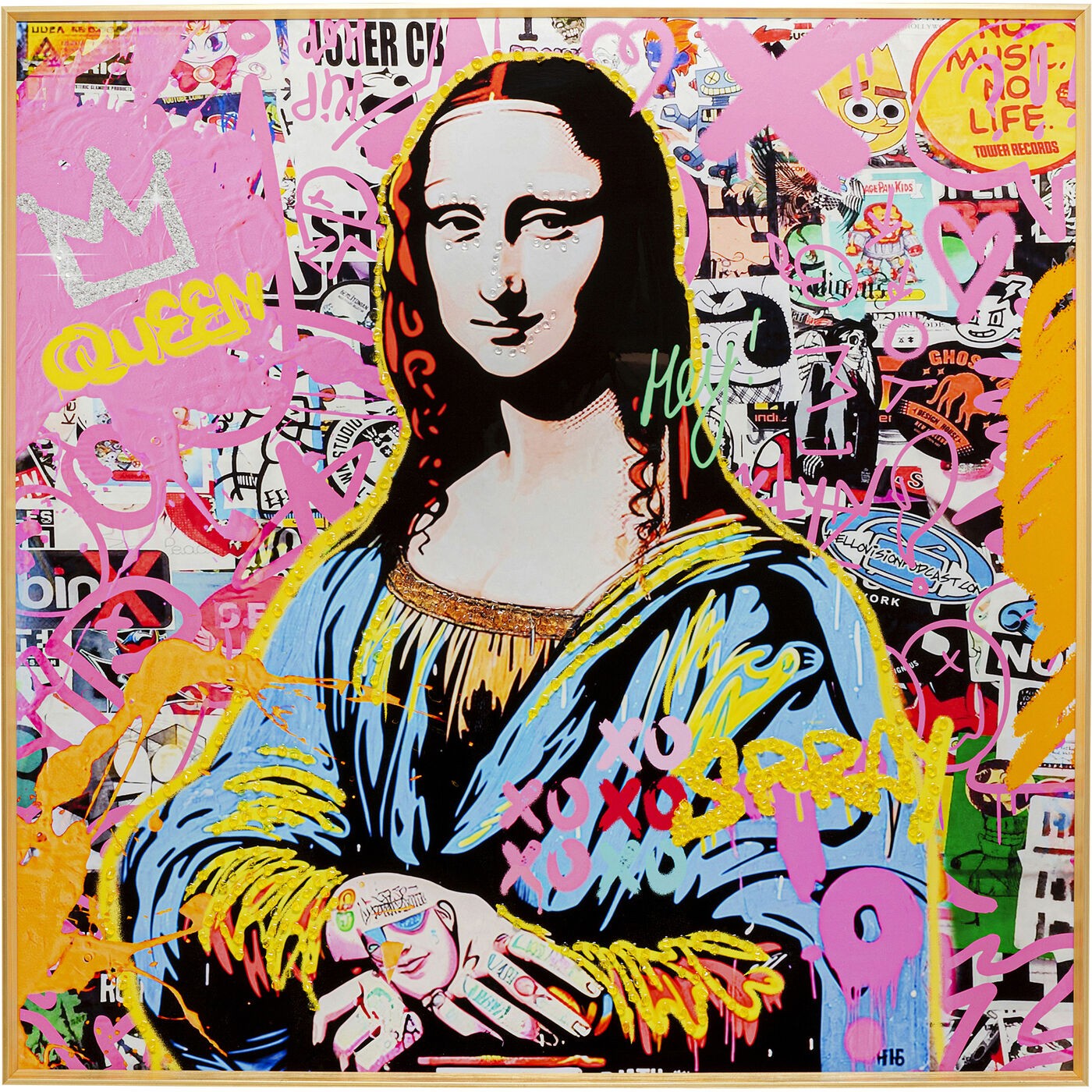 Kare Design Schilderij La Viva Lisa 100x100cm