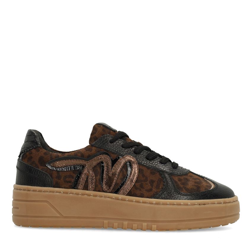 Manfield Zwarte suède sneakers