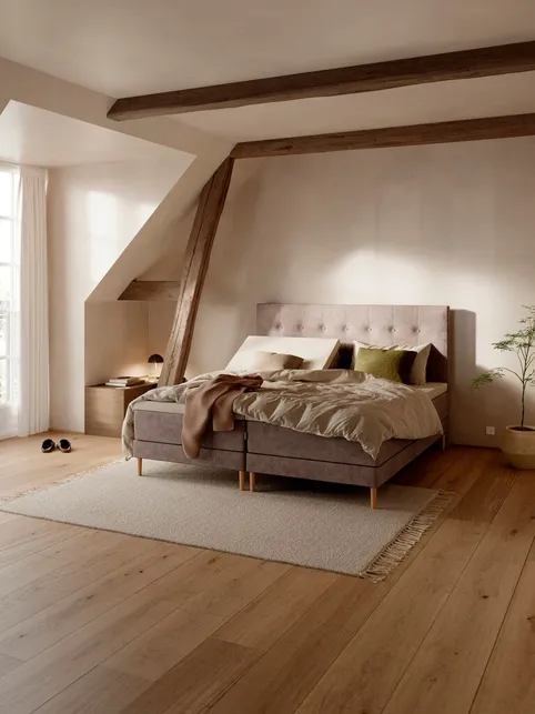 Elevationsseng 180x210cm KUPELVA + BRYA brun-92 Medium