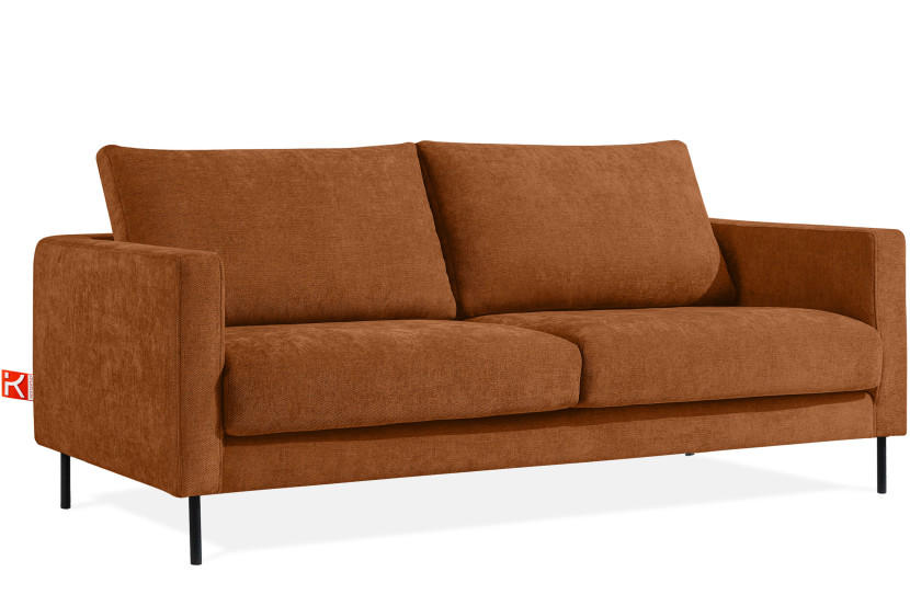 KONSIMO LUMO Trzyosobowa sofa na metalowych nóżkach, w stylu loft rudy