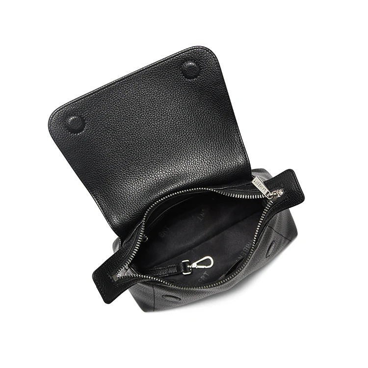 The Ginny – 2-in-1 Black Vegan Leather Crossbody Bag