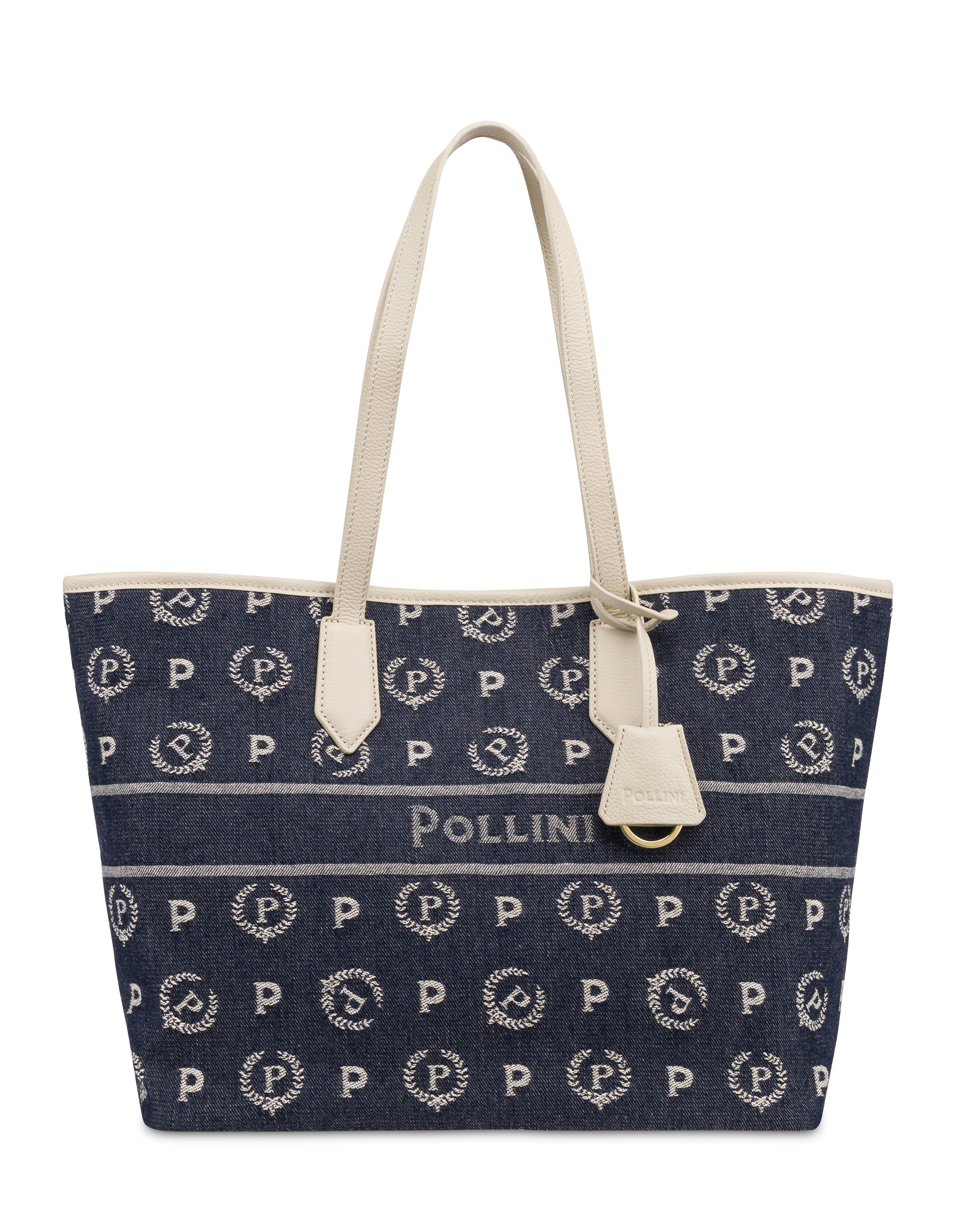 Shopping Bag Heritage Marina In Denim Blu/avorio