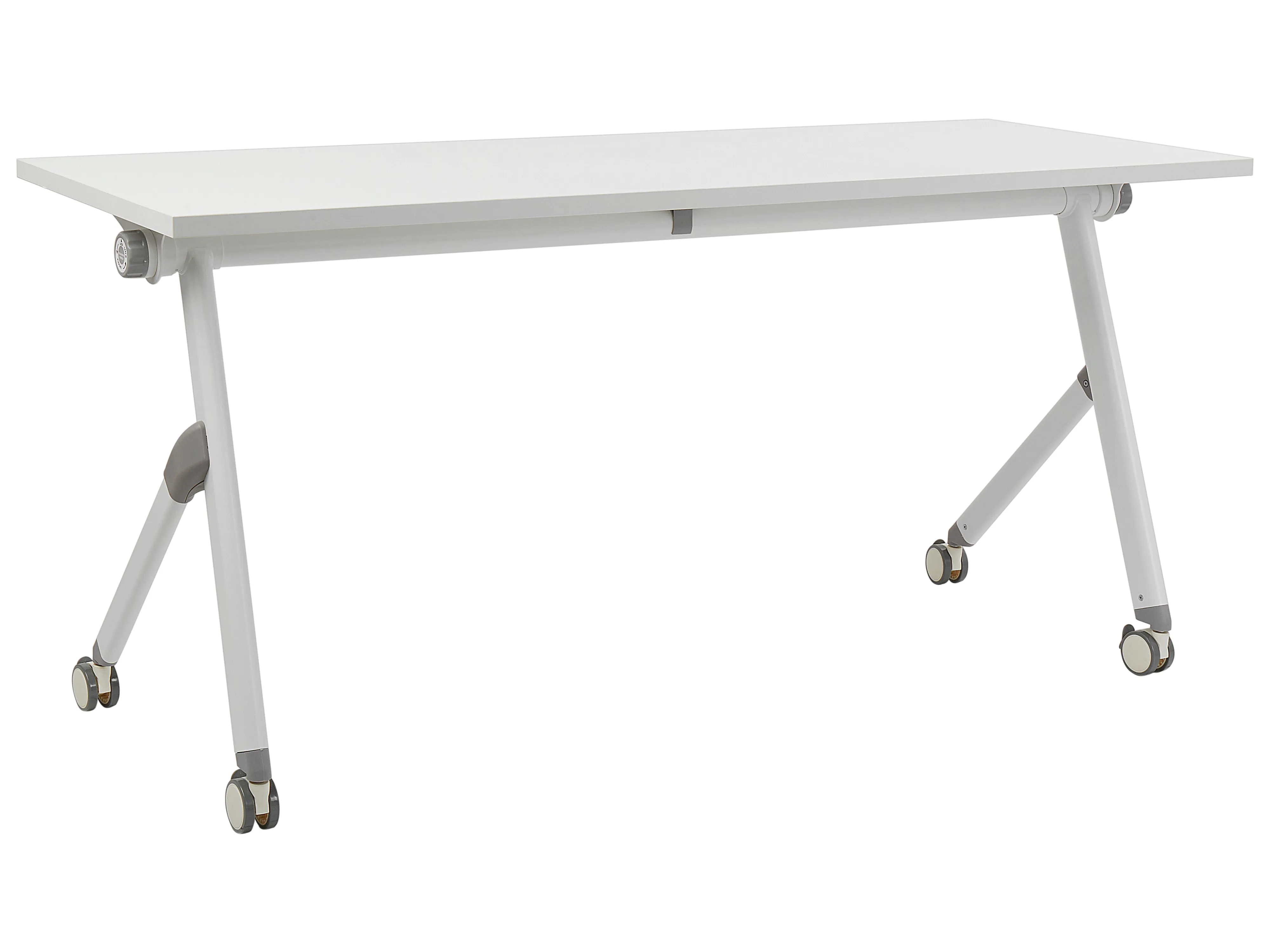 Foldable Office Desk BENDI White 120 cm 60 cm with Wheels