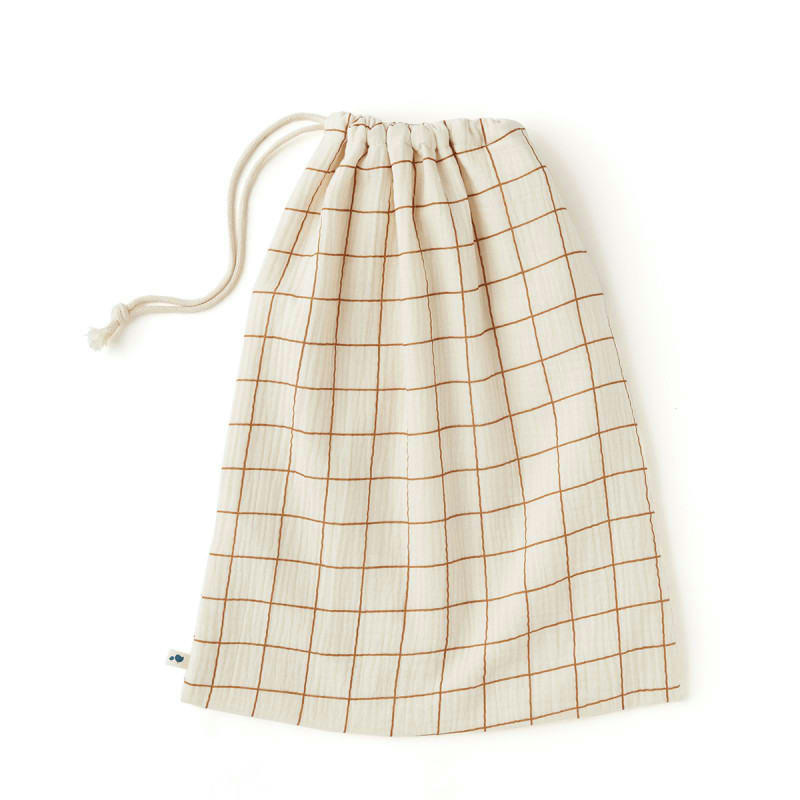 - Pochon double gaze de coton Carreau