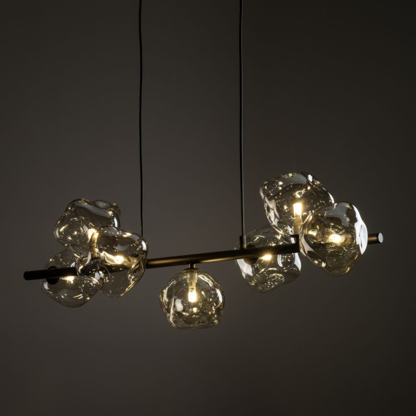 Brązowa Lampa Wisząca Tk Lighting Lava Listwa Nad Stół 7Xg9 Koniakowy Klosz