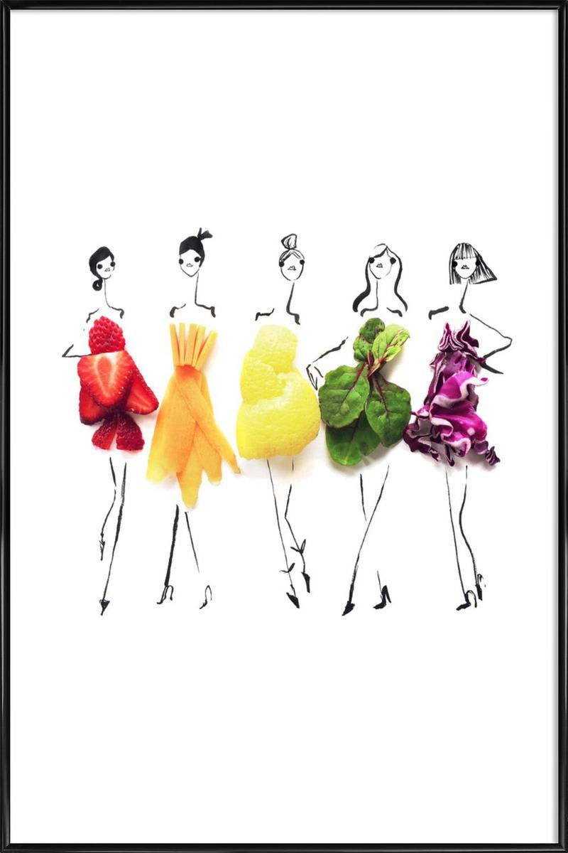 RAINBOW - Affiche dans cadre standard (noir) blanc & multicolore 30x45
