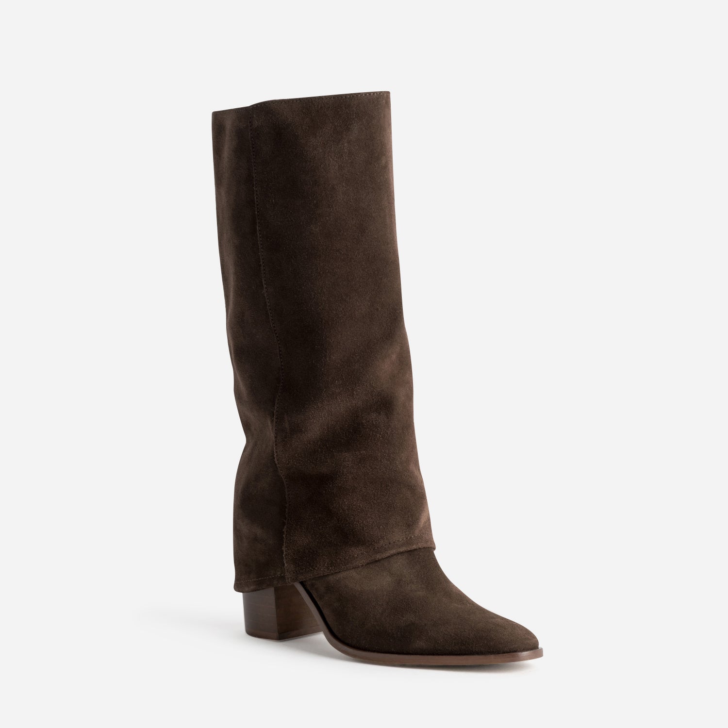Botte fourreau TEXTO marron cuir velours
