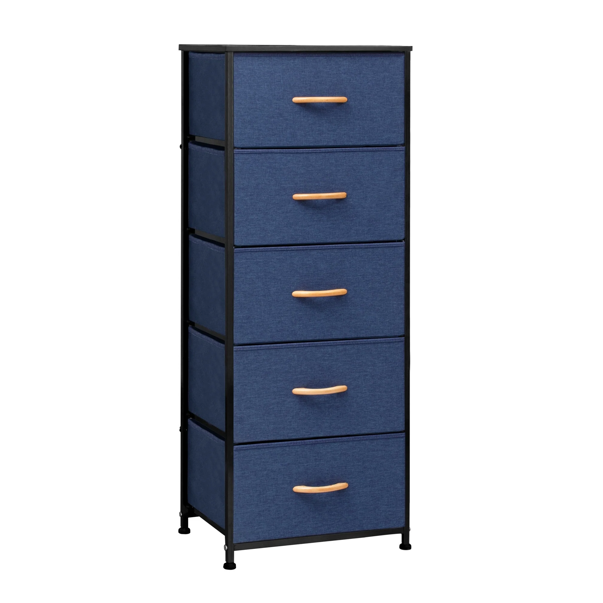 Fabric Dresser Storage Tower with Steel Frame and Removable Drawers