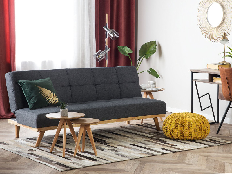 Sofa trzyosobowa rozkładana ciemnoszara