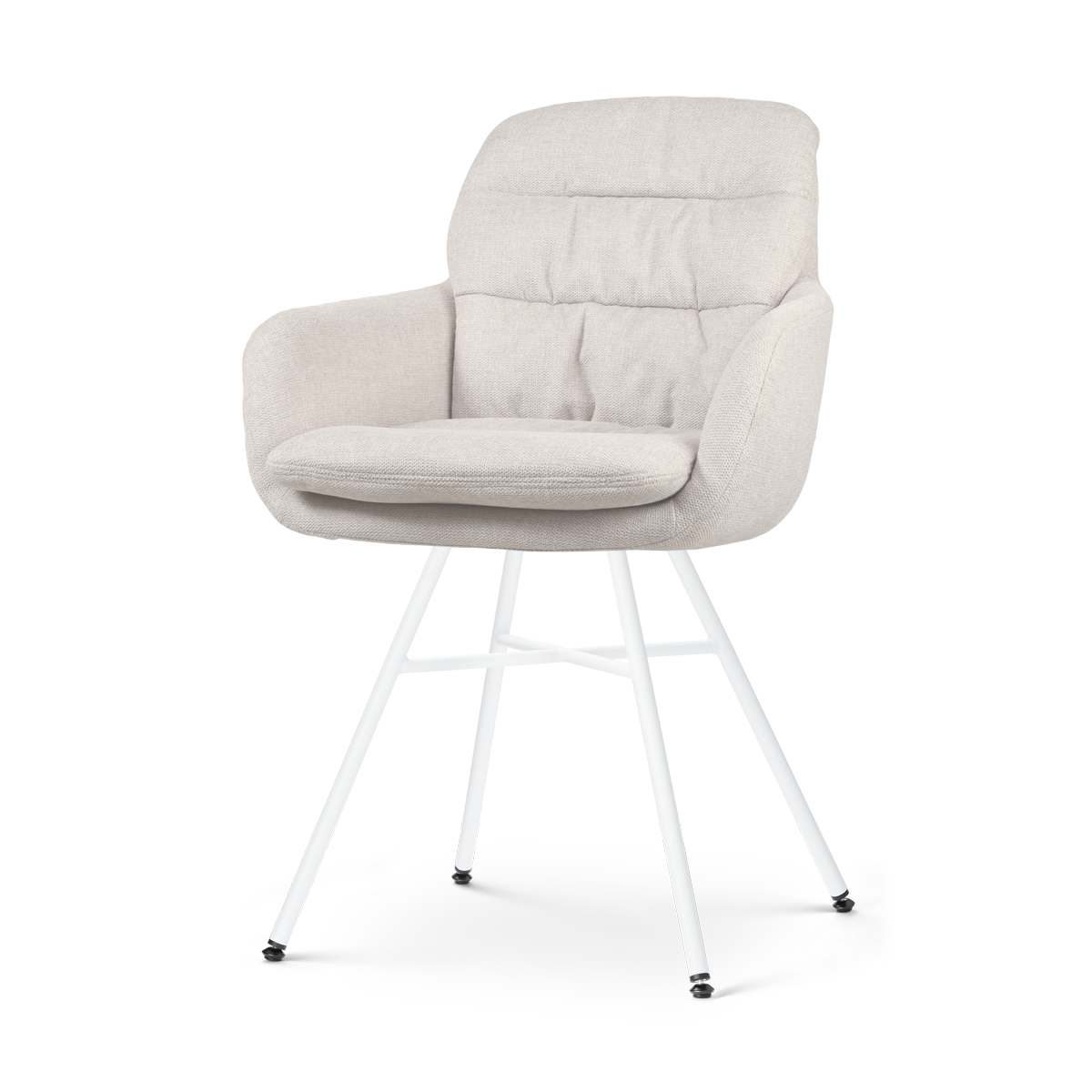 Nolon Noa-Mia Eetkamerstoel Beige - met Armleuning - Wit