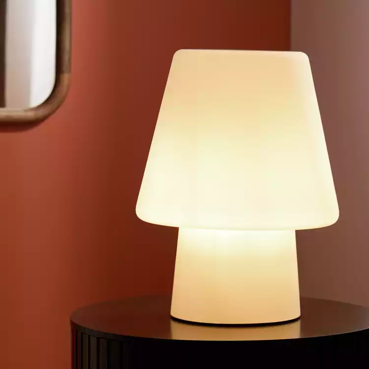 Habitat Flore Glass XL Table Lamp - White