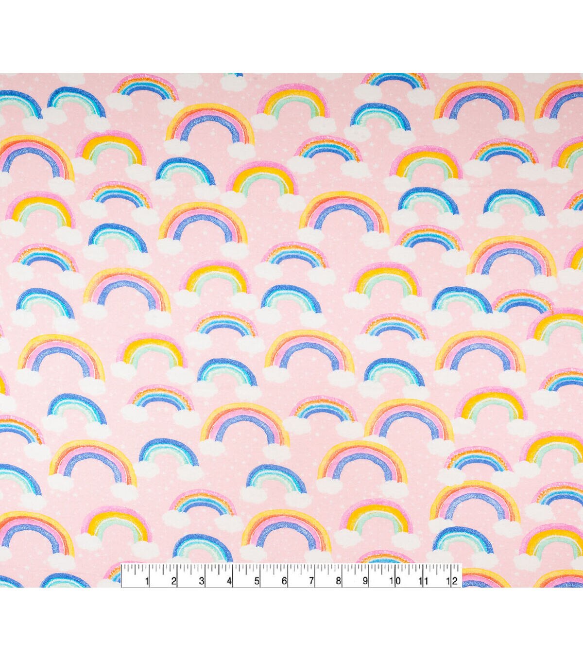 Rainbows Pastel Super Snuggle Flannel Fabric
