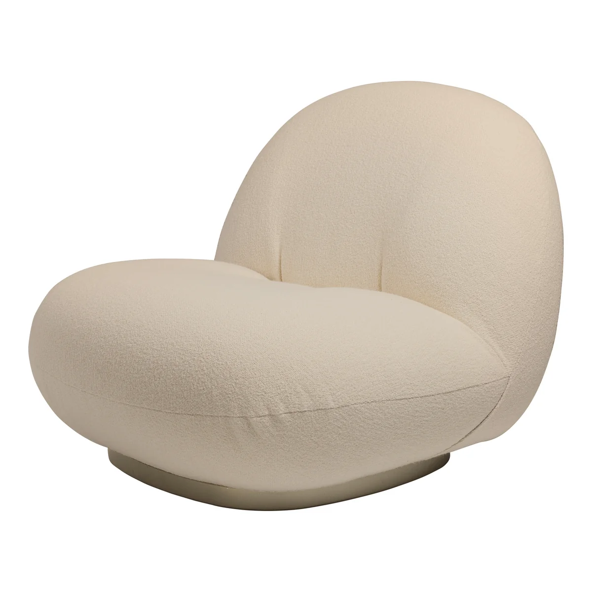 Gubi - Pacha Lounge Chair, perlgold / créme (Karakorum 001 QS), drehbar