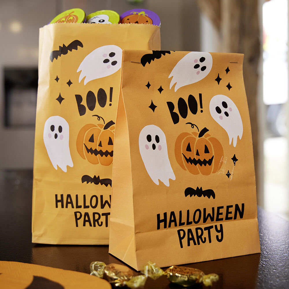 Sachet en papier décor Halloween x10