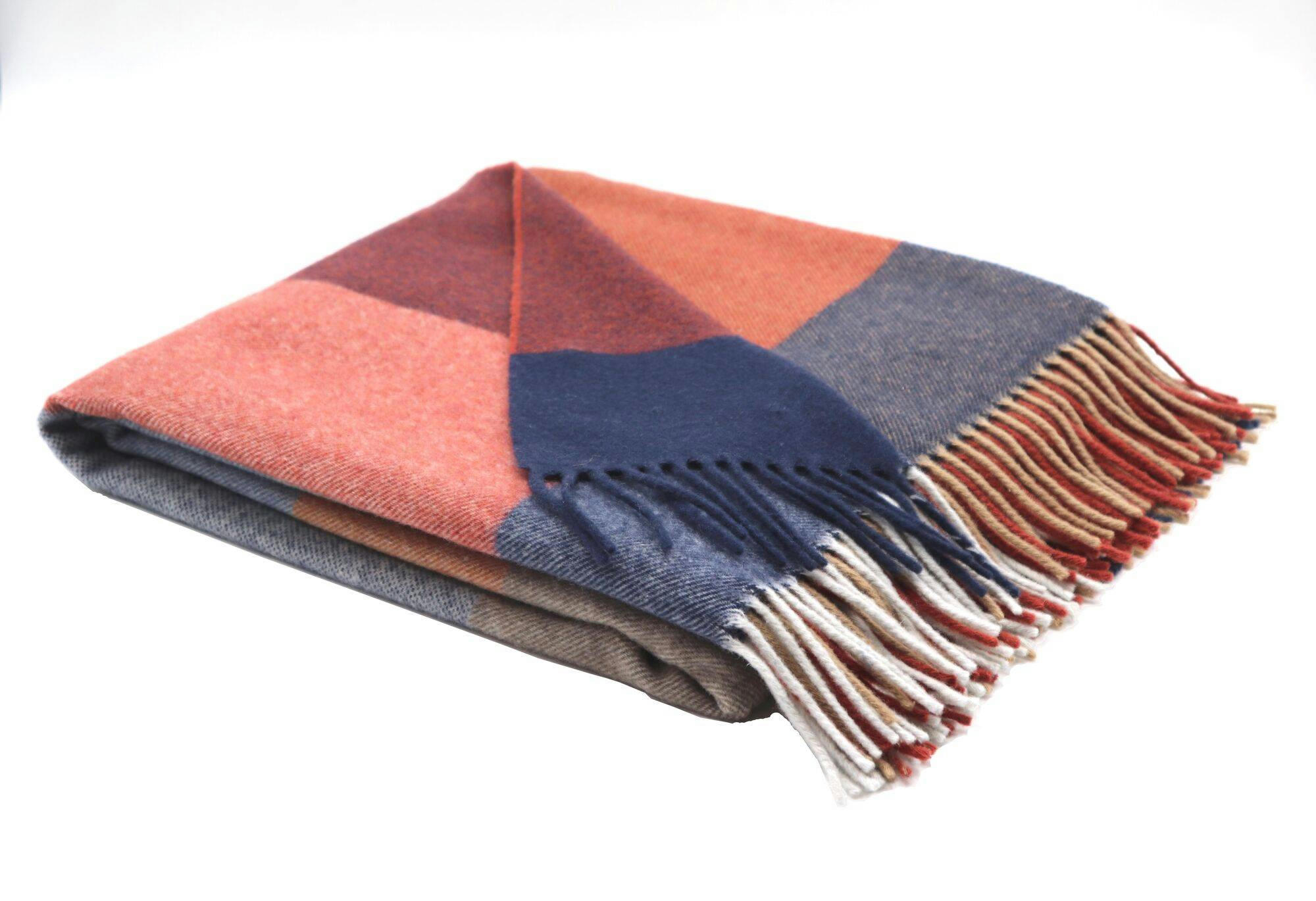 CLARENCE - Plaid en laine et cachemire à carreaux 130 x 170 cm