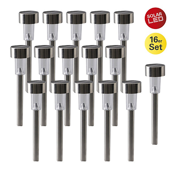 Lot de 16 piquets de terre solaires à LED