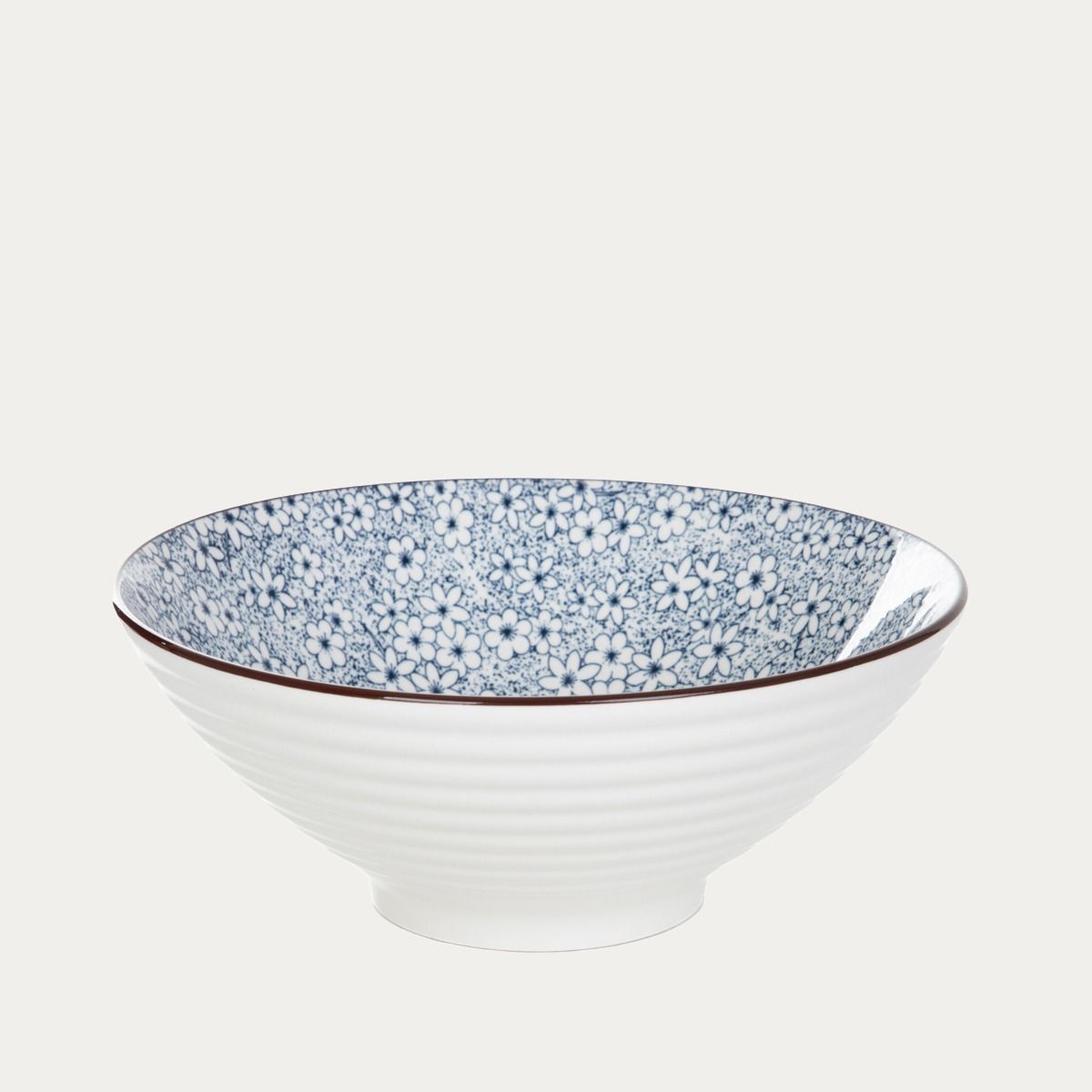 Miska SALADO w kwiaty z brązowym rantem 20,5 cm
