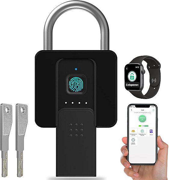 Cadenas Biométrique étanche Empreintes Digitales Bluetooth Sécurité Haut de Gamme étui Protecteur pour Porte, Garage, école